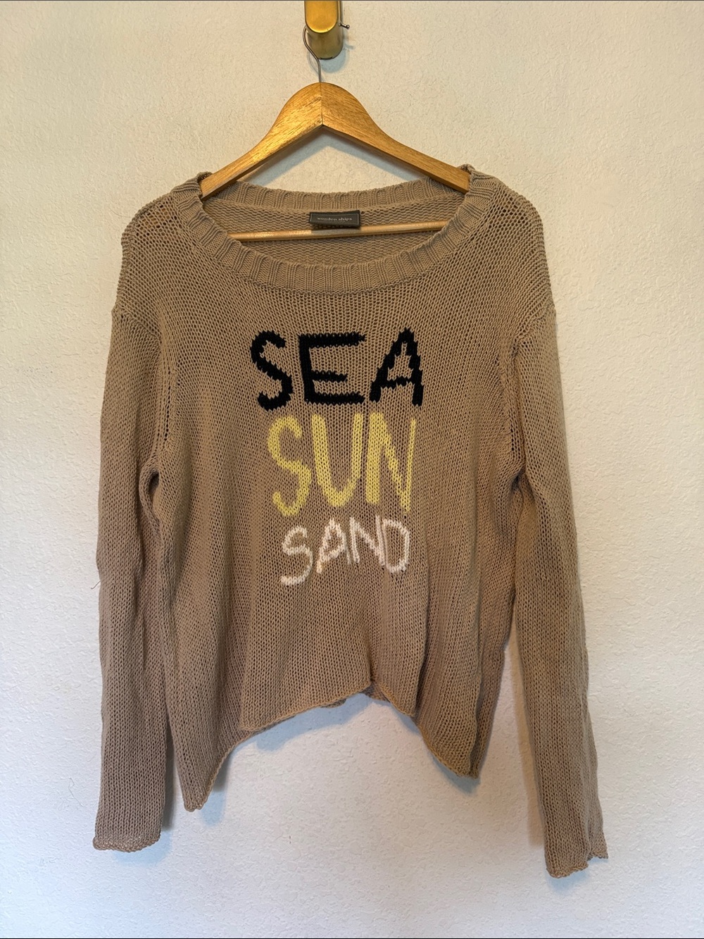 SEA SUN SAND wooden ships summer sweater - Picture 3 of 5